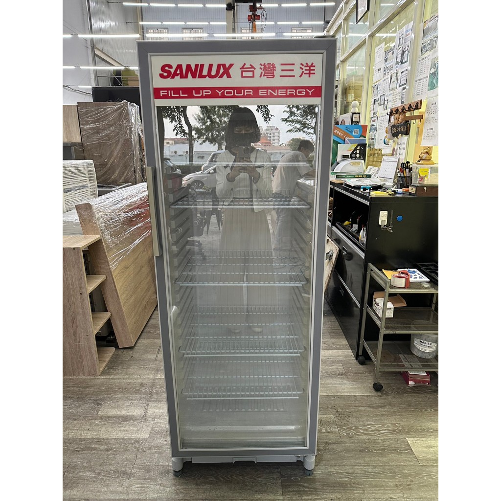 吉田二手傢俱❤SANLUX台灣三洋單門玻璃冰箱營業用冰箱冷藏展示冰箱冷藏展示櫃直立冰箱