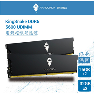 ANACOMDA巨蟒 KingSnake黑王蛇D5 5600 64GB(32GBX2) 桌上型記憶體 超頻記憶體