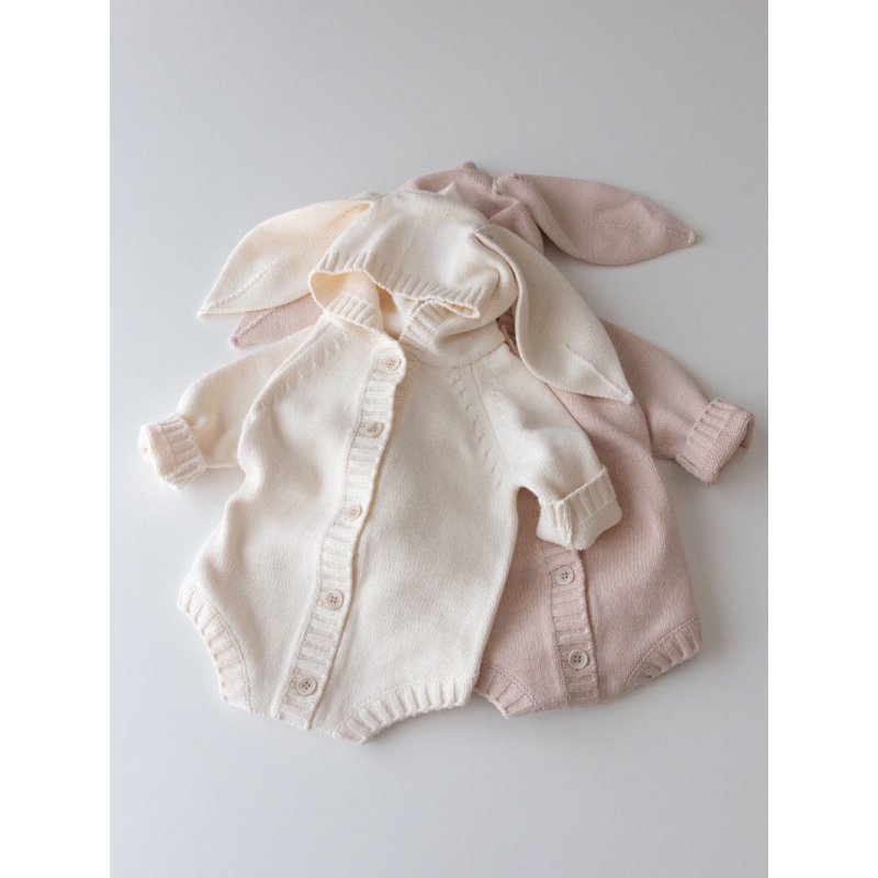 秋季新款韓版嬰兒衣服ins風兔子造型兒童連體衣寶寶針織毛衣