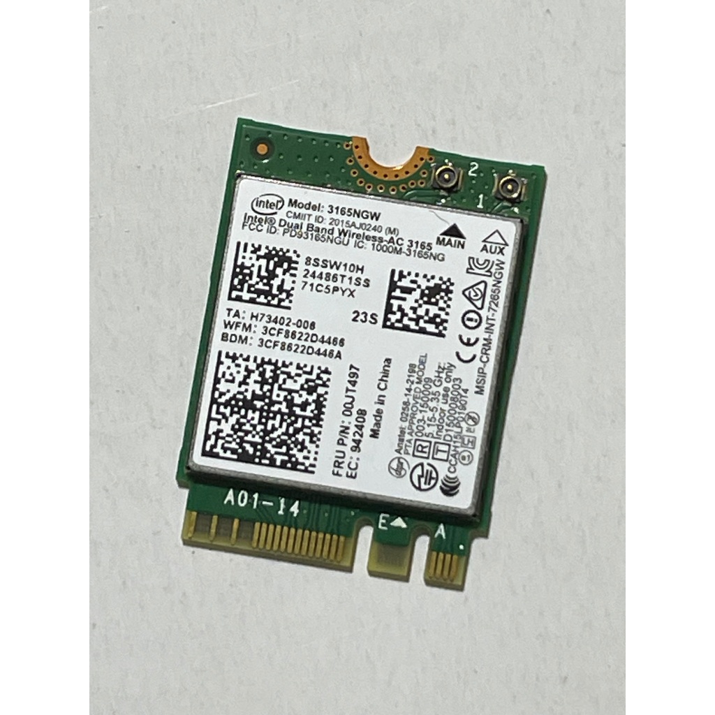 Intel 3165NGW NGFF M.2 藍牙 4.0 雙頻無線網卡 網路卡