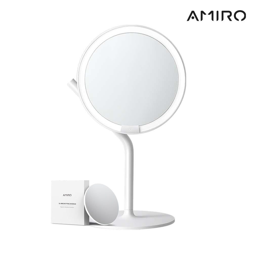 【AMIRO】 Mate S系列LED高清日光化妝鏡-白 補光鏡 美妝鏡 情人節禮物 女生禮物 燈鏡 女生必備 上妝