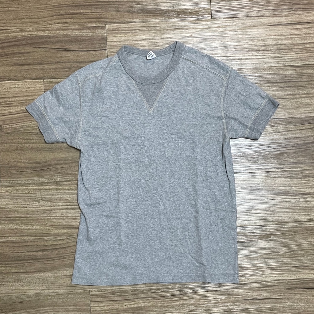 二手 日本 PHERROWS PCT1-S 經典V型領片 短袖 T恤 純棉 灰色 L 號
