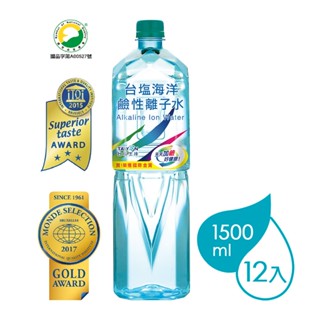 (隨貨附發票 宅配免運費)臺鹽 臺鹽 臺鹽海洋鹼性離子水1500ml*12入 箱購宅配免運費