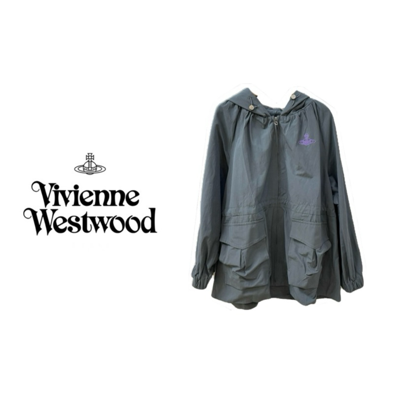 ▫️代購▫️Vivienne Westwood 薇薇安土星扣英倫個性中長款連帽風衣外套顯瘦大口袋衝鋒衣時尚外套