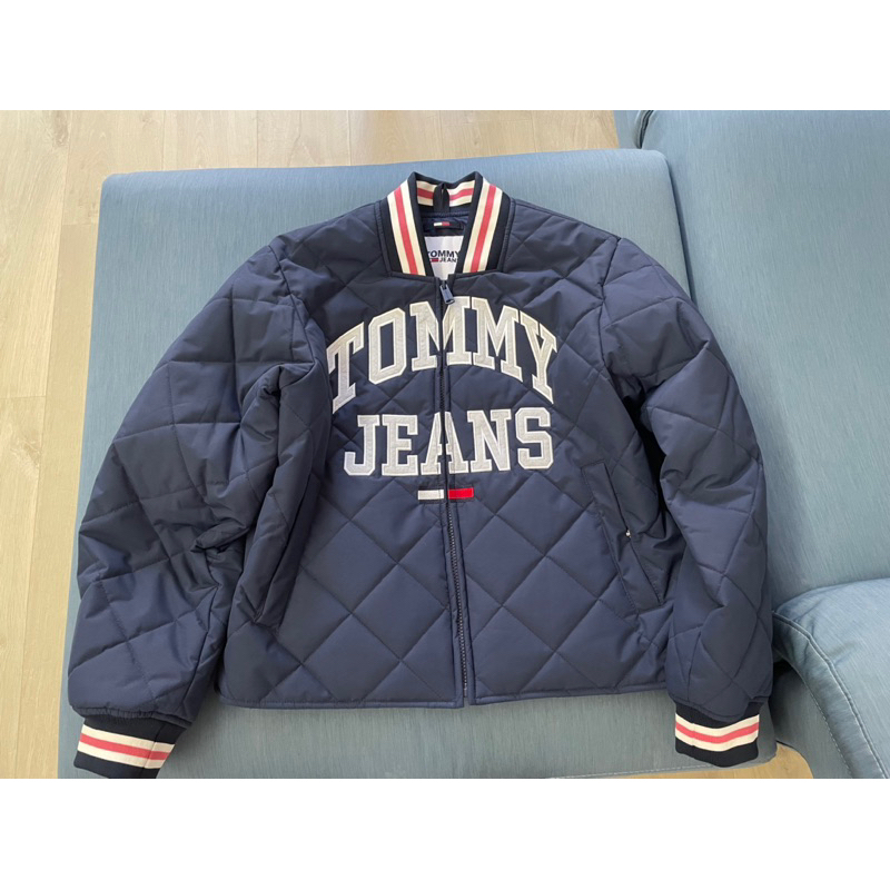 Tommy jeans 經典棒球外套 菱格紋（厚）9.9成新