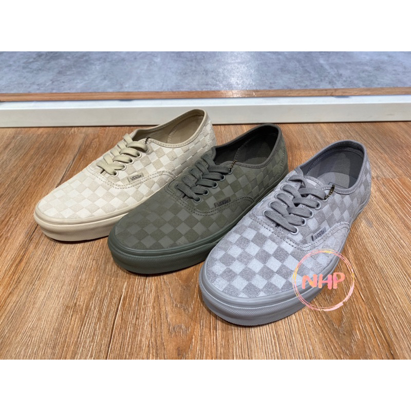 Vans authentic 格子 麂皮 米色 灰色 橄欖綠 休閒 復古