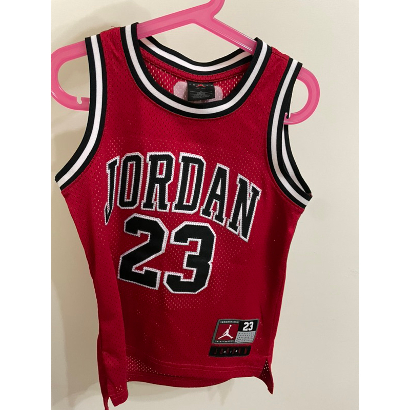 9成新-童裝喬丹JORDAN 23紅色球衣120CM正品實體門市購入