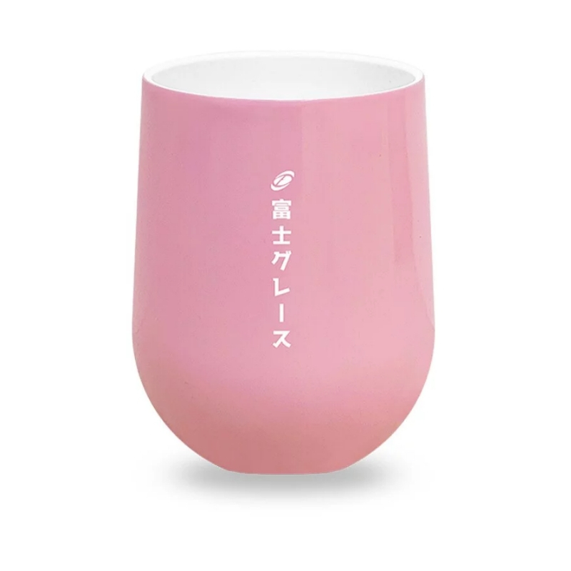【24H出貨】FUJI-GRACE富士雅麗 外鋼內瓷真空保溫蛋型杯 (350ml) 粉色 FJ-904