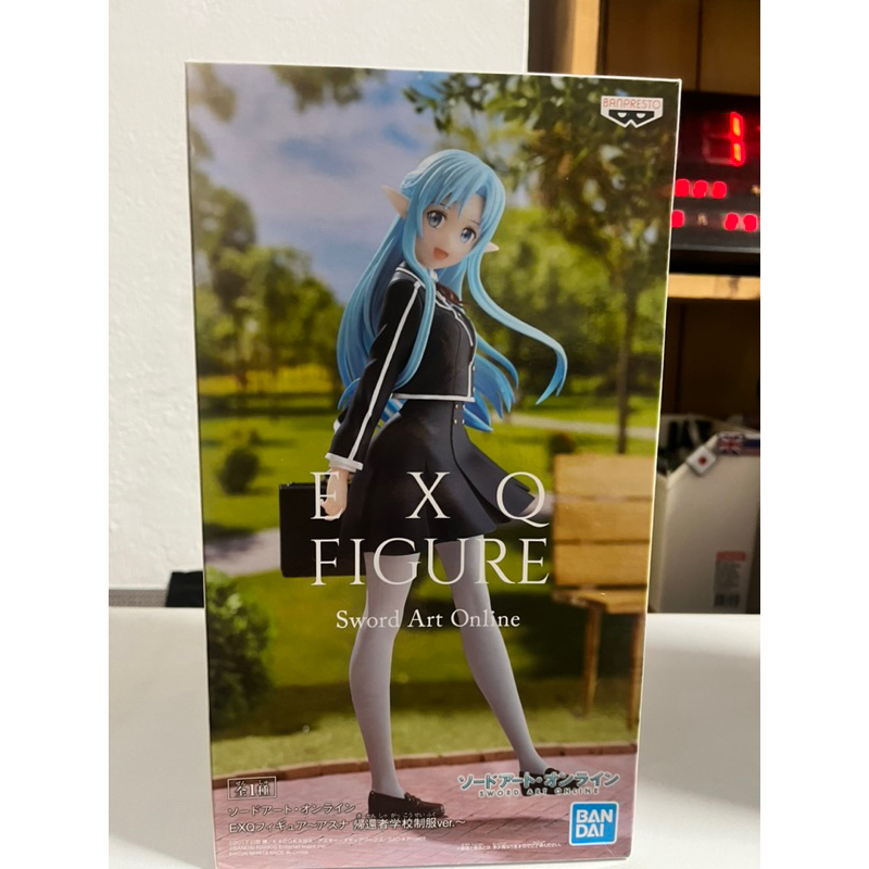 正版 萬代 EXQ 公仔 刀劍神域 SAO 亞絲娜 學生 制服 長盒 公仔 景品 模型 手辦