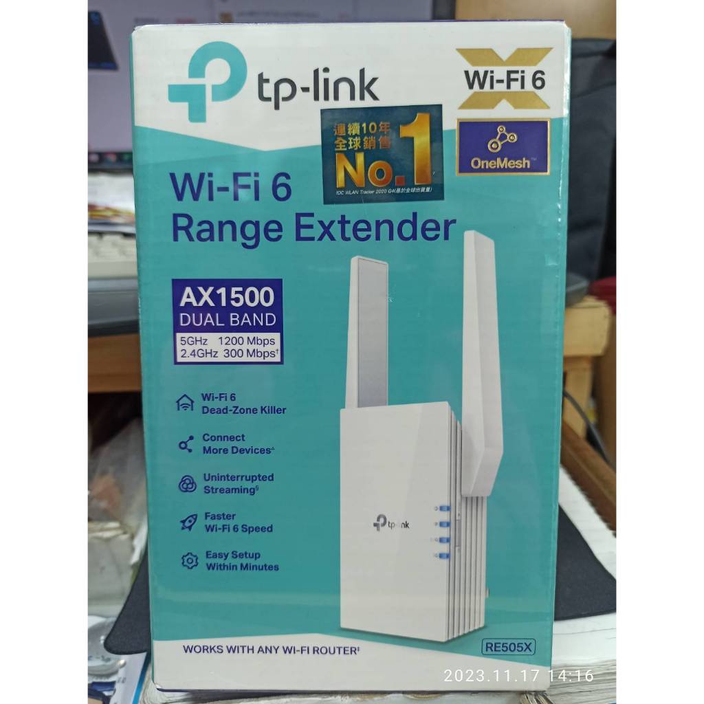 TP-Link RE505X AX1500 雙頻無線網路WiFi 6訊號延伸器