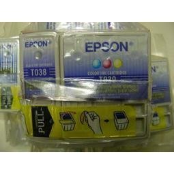 庫存品EPSON T038+T039原廠黑+彩裸裝C41SX/C41UX/C43SX/C43UX/C45