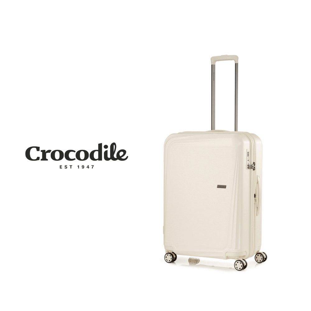 Crocodile鱷魚皮件 可擴充PC霧面箱 24吋行李箱 TSA海關鎖 靜音輪-0111-08524白藍兩色-新品上市