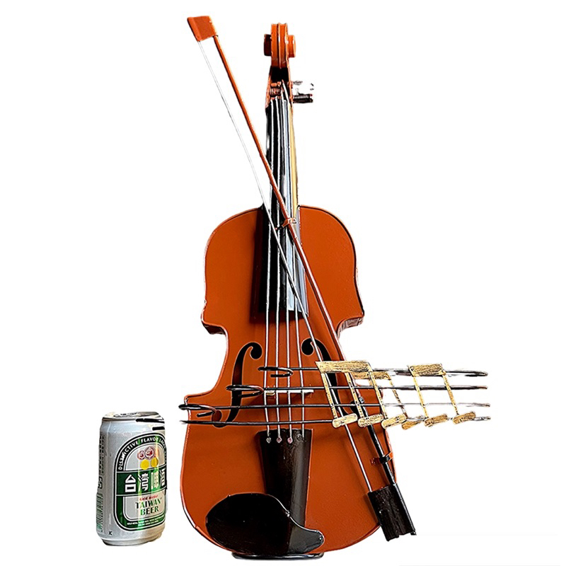 【台灣現貨】美式復古工業風鐵質大型小提琴擺件裝飾擺飾品 樂器模型擺件