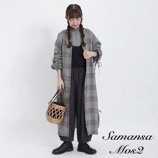Samansa Mos2 2WAY前後穿亞麻布綁結設計開襟洋裝(FL37L0H0380)
