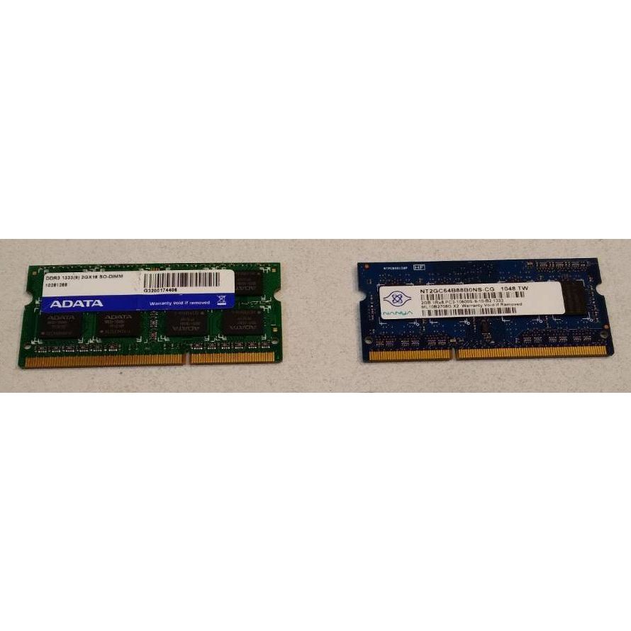 DDR3 1333 2G兩條雙面筆記型電腦用