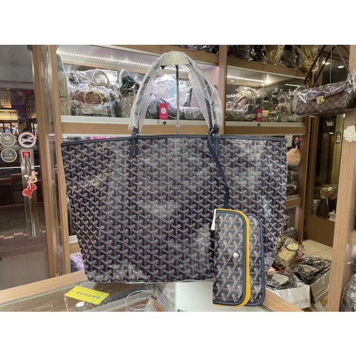 ✈巴黎全新代購✈GOYARD 戈雅 Saint louis GM 全新藍色大購物袋托特包 單肩包 手提包