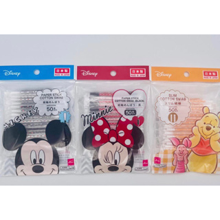 日本迪士尼紙軸棉花棒 米奇 米妮 維尼熊 單支包裝50支入