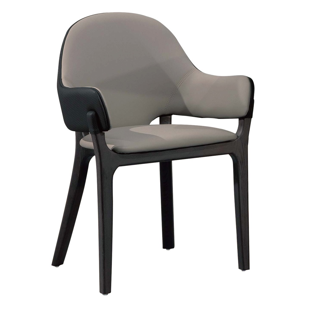 艾柏名床(GH-21317)皮革＆亞麻布餐椅(2色可選)