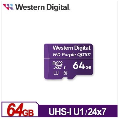WD 紫標 MicroSDXC 64GB 高耐寫監控記憶卡