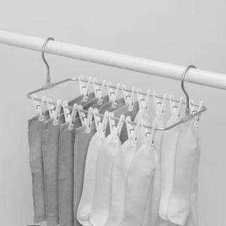 現貨 日本代購 超輕量 曬衣夾 晾衣架 曬衣架 襪子 內衣 可按壓一次收取 晾襪子 晾內衣 好收納