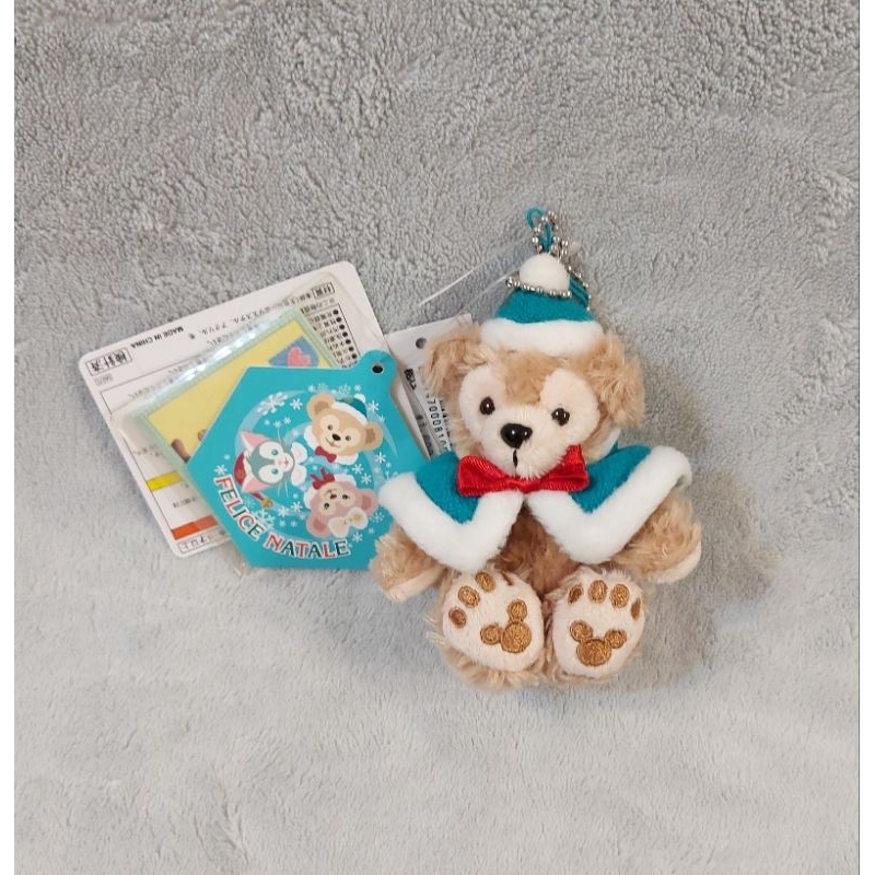 全新 日本迪士尼樂園 聖誕節 達菲熊披風坐姿披風吊飾小玩偶 2014年 耶誕節duffy冬季外套包包掛飾小娃娃 斗篷掛件