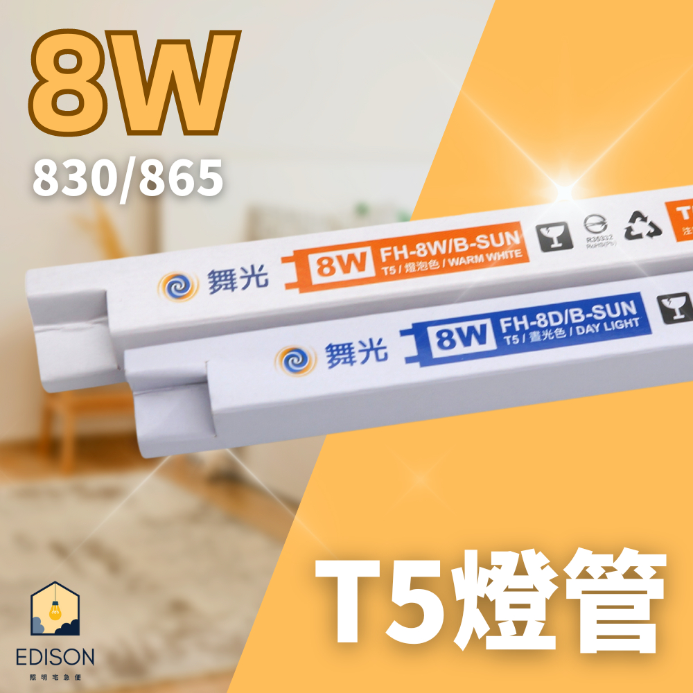 Dancelight舞光 1尺 傳統燈管 T5 8W 節能 燈管 白光  含稅