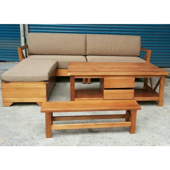 [ 阿 派 傢 俱 ] L型100%全實木馬來西亞檜木木製沙發組椅*市價$55000,驚喜價$39800元