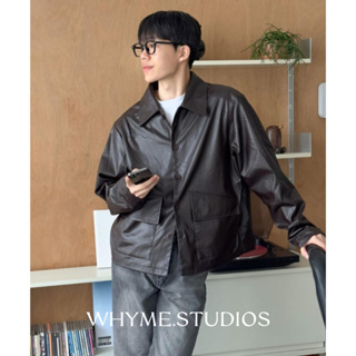 【WHYME】(現貨出清) 兩色塗層皮夾克 2color S# 韓系穿搭 皮外套 韓國外套 秋季穿搭