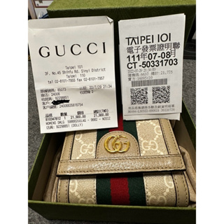 （購買證明）Gucci女用短夾 樣式WOMENS SMLG 598662UULAG