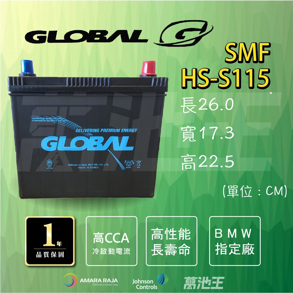 【GLOBAL EFB HS-S115】升級版火速出貨 GLOBAL 汽車電池 適用 EFB S95L EFB S95R