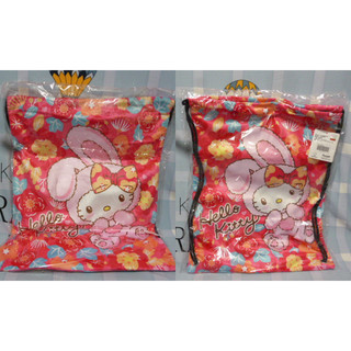 Hello kitty 絨毛後背包 束口袋 雷射標籤