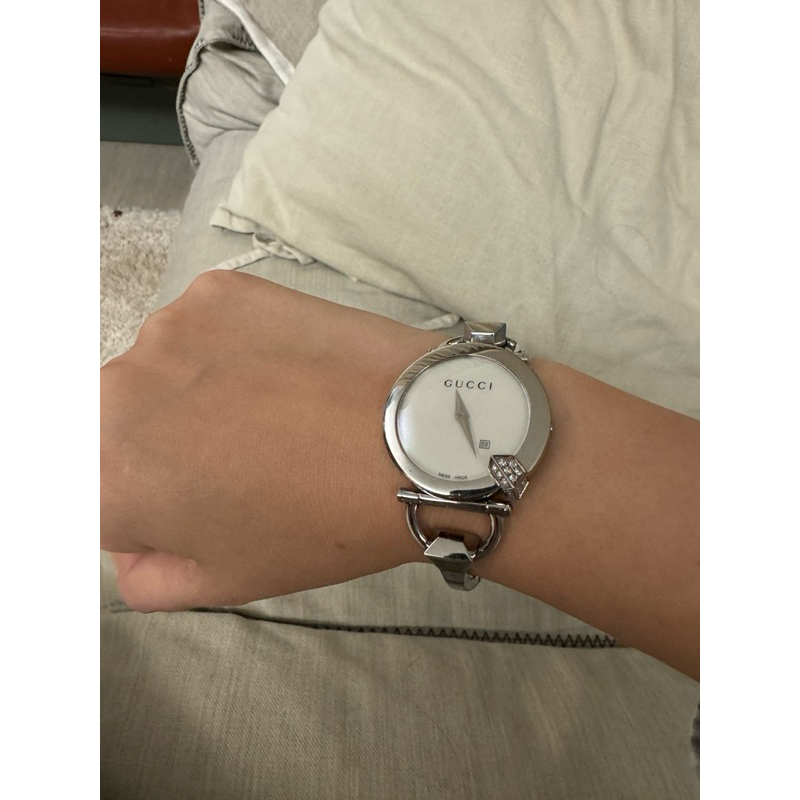二手Gucci保證真品 不鏽鋼+真鑽手錶 簡單百搭 超特價推薦 石英錶