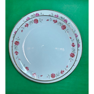 台灣早期大同窯描金玫瑰🌹10.5吋、12.5吋大圓盤