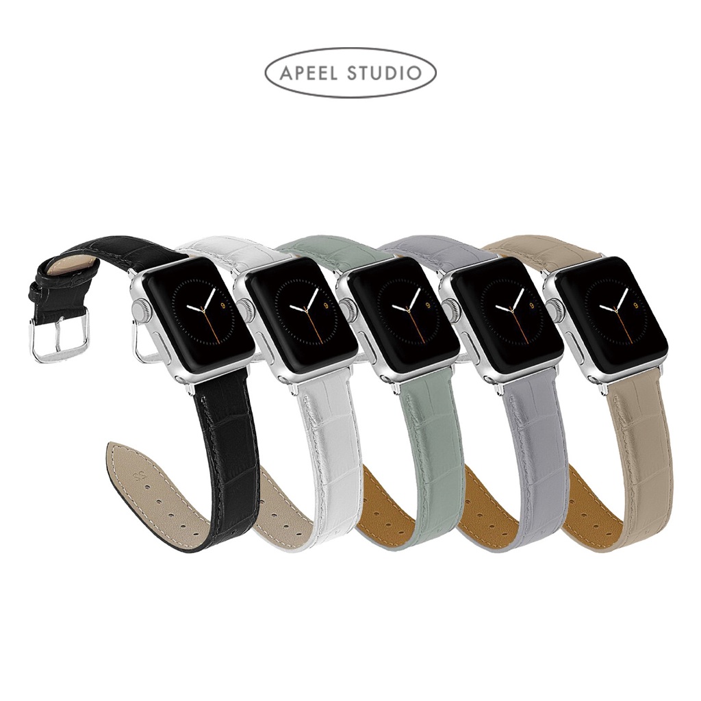 【現貨】【APEEL】鱷魚紋 Apple Watch 皮革錶帶 適用於所有型號的 Apple Watch