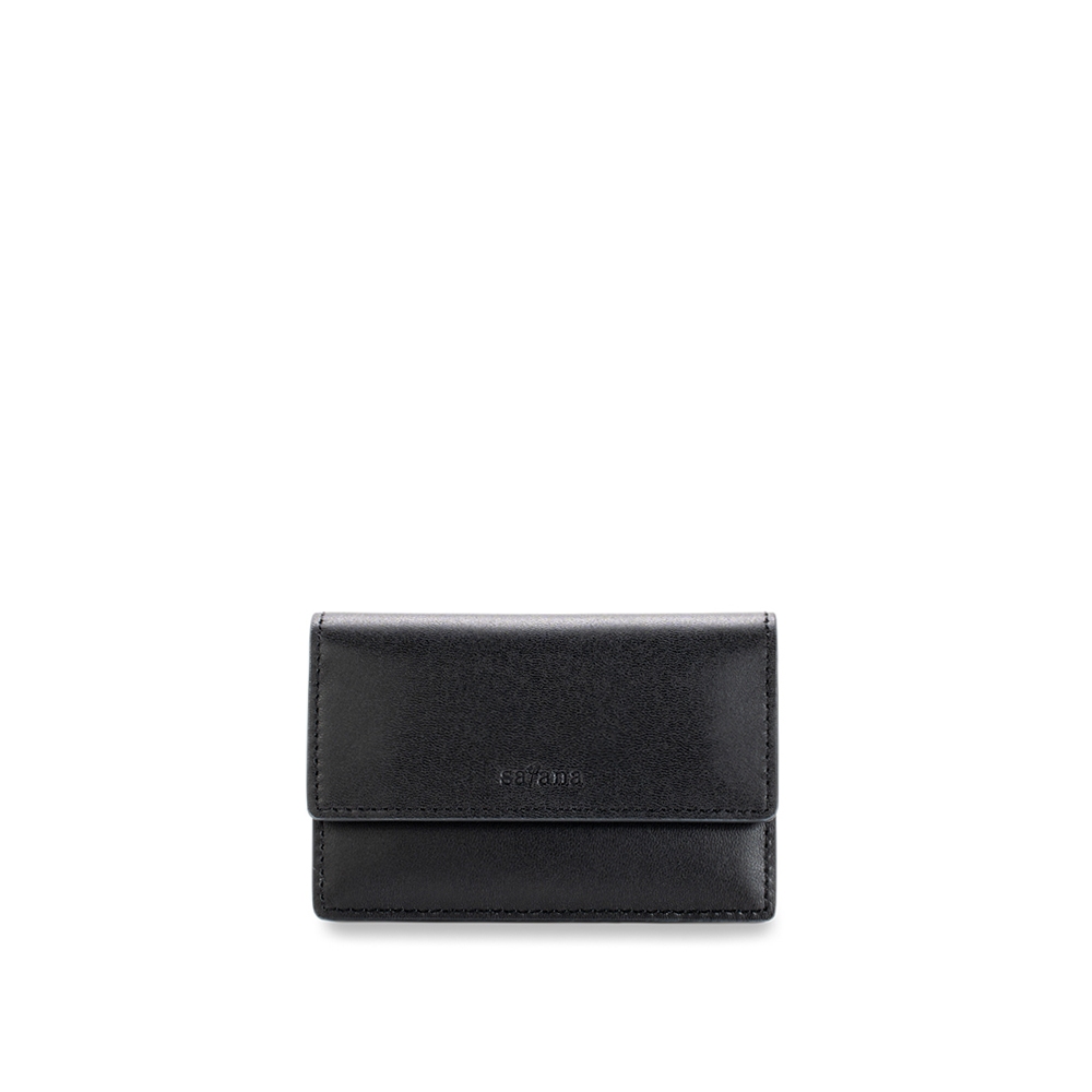 【satana】Leather 簡約名片卡夾-黑色 (SLG0670-7001)
