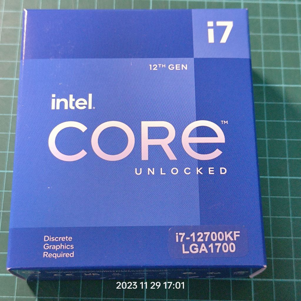 買家預訂中! 非約定勿下標! INTEL 盒裝第12代 Core i7-12700KF 處理器 無風扇 無內顯 美版平輸