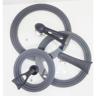 三環可立式矽膠玻璃蓋16~18~20~24~26~28~30~32cm站立式通用蓋 矽膠玻璃鍋蓋 萬用蓋 通用蓋