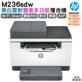HP LaserJet Pro MFP M236sdw 無線雙面雷射傳真複合機
