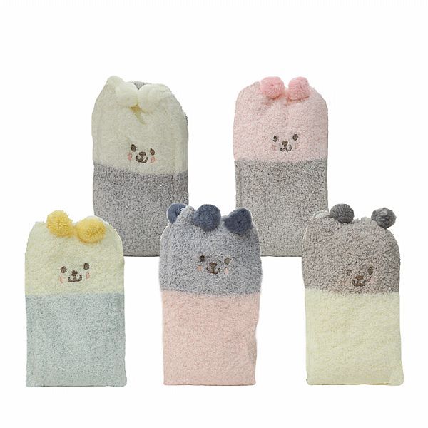 可愛小熊珊瑚絨保暖中筒襪(1雙入) 款式可選【小三美日】DS018725