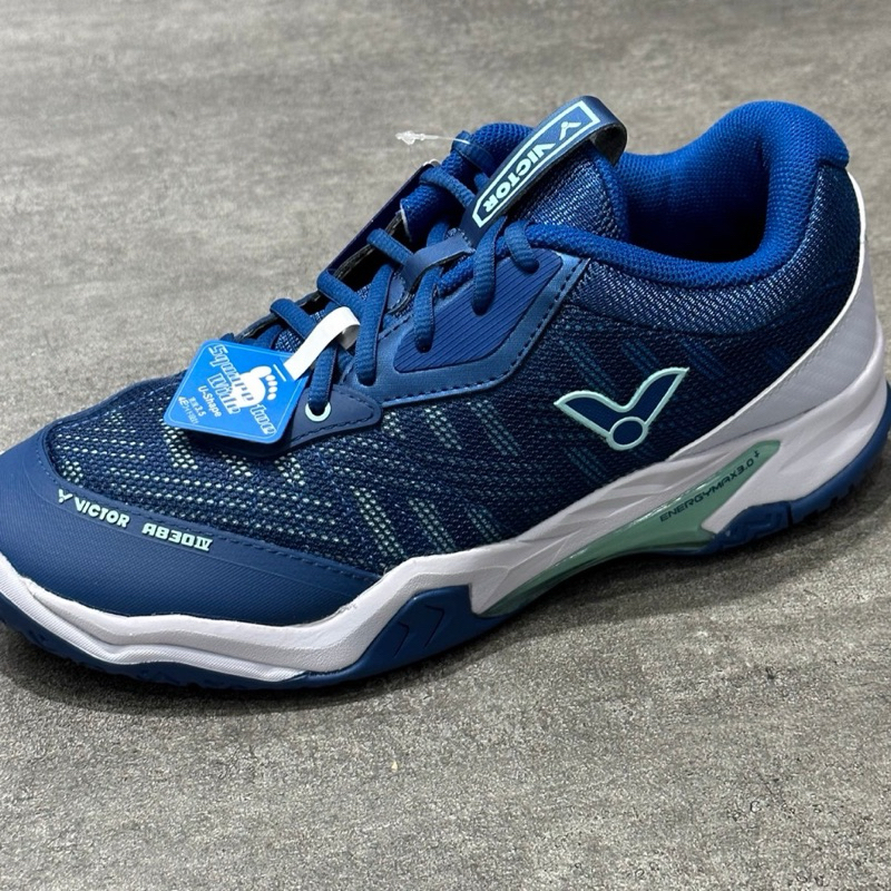 9.9新 40.5藍色 勝利 羽毛球鞋 Victor 羽球鞋 A830 A830IV  超寬楦 寬楦羽球鞋