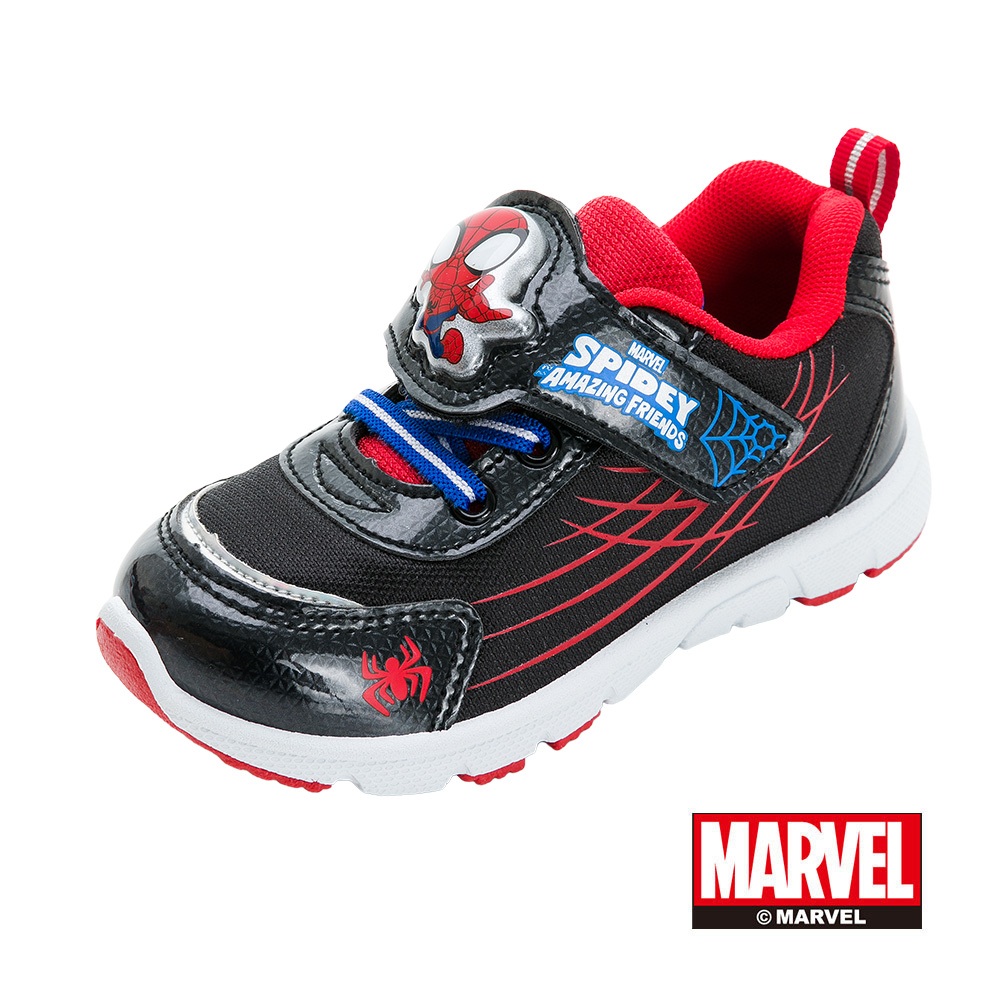 漫威 蜘蛛人  SPIDEY 童鞋 輕量電燈運動鞋 Marvel 黑紅/MNKX35710/K Shoes Plaza