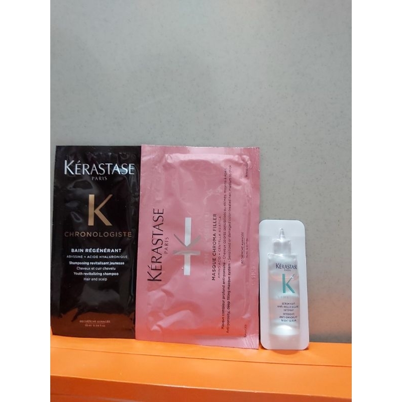 【KERASTASE 巴黎卡詩】黑鑽極萃逆時髮浴10ml/恆彩重生髮膜15ml/極淨平衡頭皮精華3.5ml