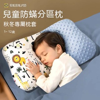 【臺灣免運】防蟎兒童專用枕 6到12歲可拆洗枕頭 寶寶1到3歲標準幼兒園小學生用枕頭 嬰童成長可機洗分區護頸枕 雙面用枕