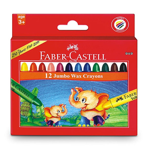 Faber-Castell輝柏大象粗芯蠟筆12色