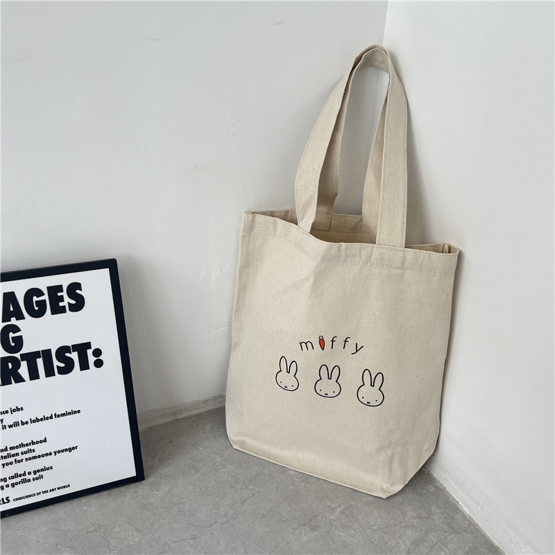 日本韓國雜誌風格兔子miffy帆布包手提包環保包購物袋