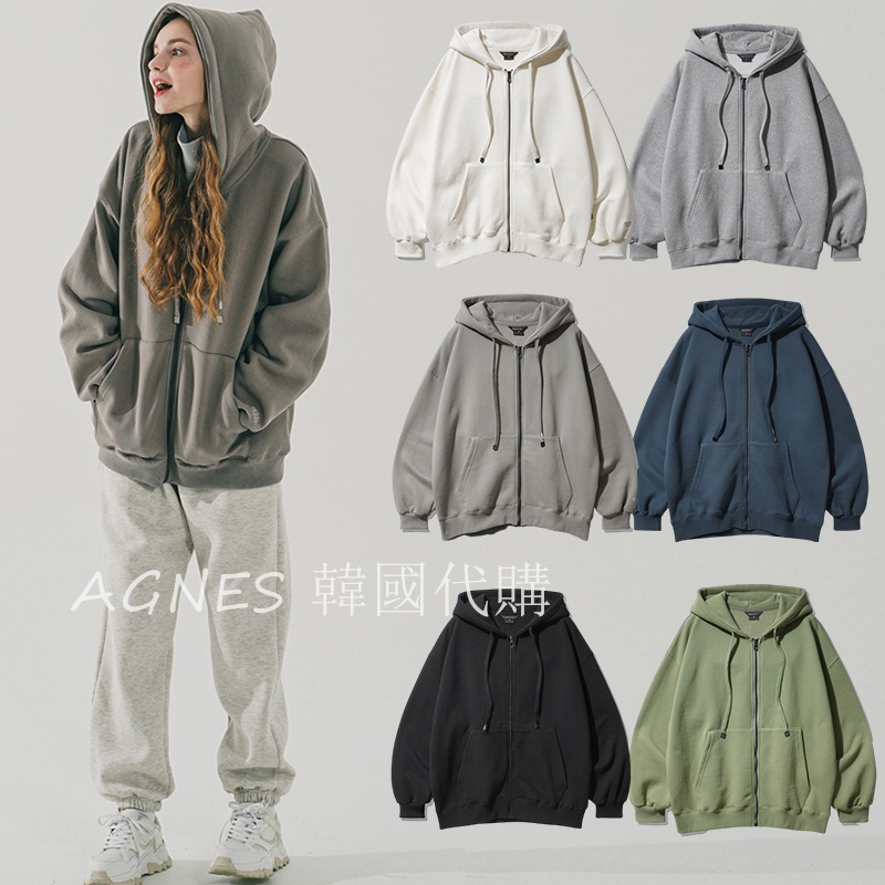 台現免運 WV PROJECT 方型抽繩外套 内刷毛外套 連帽外套 純色外套 韓國外套 情侶款 韓國代購