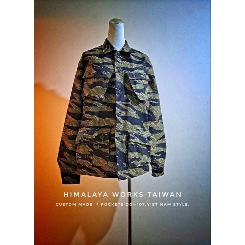 Himalaya works Taiwan[襯衫長袖OG-107四個口袋版本[藍虎斑，黑虎斑襯衫長袖BDU戰鬥服