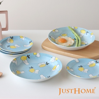 【JUST HOME】檸檬熊陶瓷器皿-多款《拾光玻璃》碗 淺缽 圓盤 湯盤 餐盤 平盤 餐碗