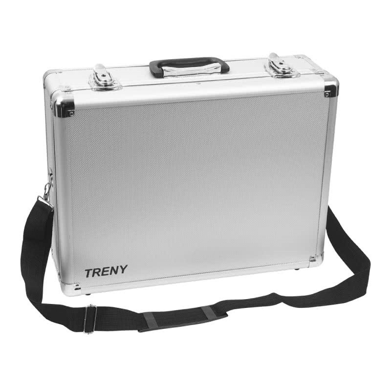 TRENY 工具箱 儀器箱 鋁合金工具箱 隔板分層 鑰匙可上鎖 (福利品)