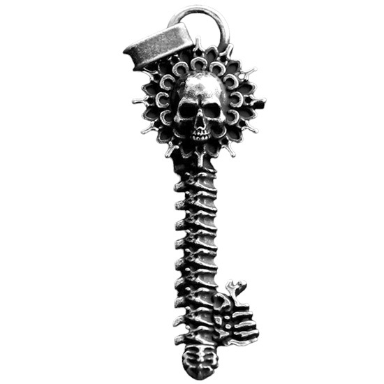 【CBP-DZ148】精緻個性復古死神顱頭鑰匙鑄造鈦鋼墬子項鍊/吊飾